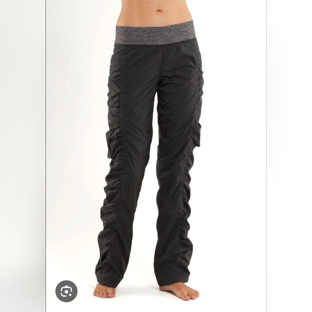 GUC Lululemon Go for It Pants Women Sz 6 Black Ruched
